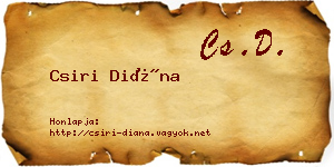 Csiri Diána névjegykártya