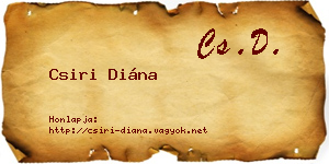 Csiri Diána névjegykártya
